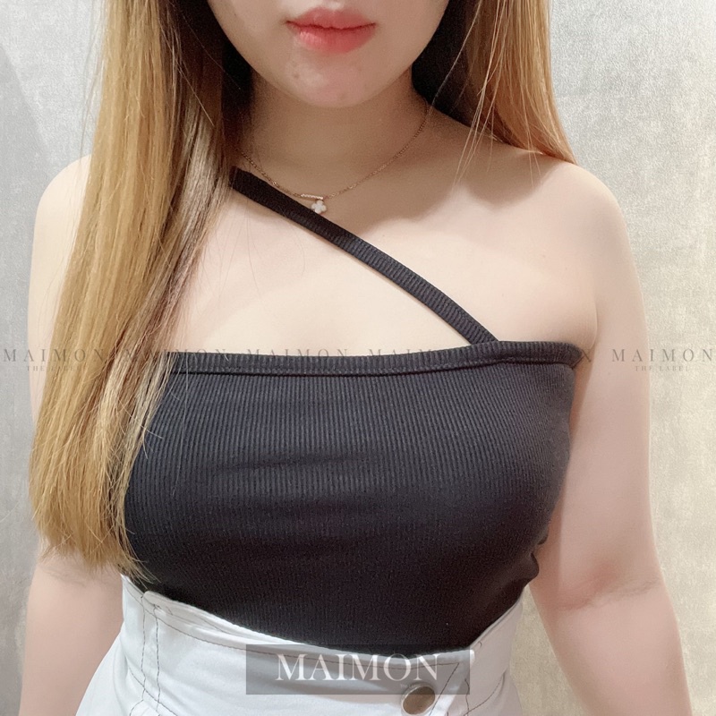 You Rib Tank Top | Tanktop Crop Tali Silang | Maimon Grosir