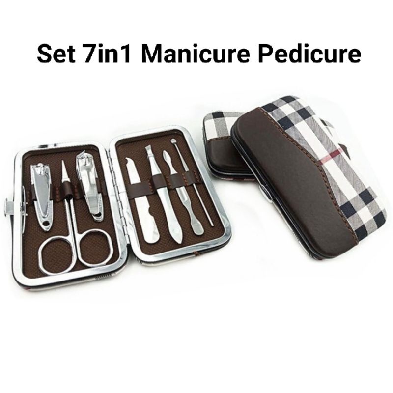 Manicure Pedicure Set 7in1 Set Perlengkapan Gunting Kuku Packing Dompet