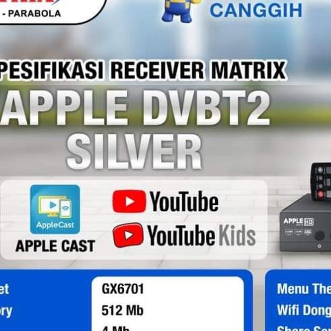 READY ✅VERSI TERBARU - Set Top Box DVBT2 Matrix Apple HD TV Digital DVB T2 - SILVER|RA9