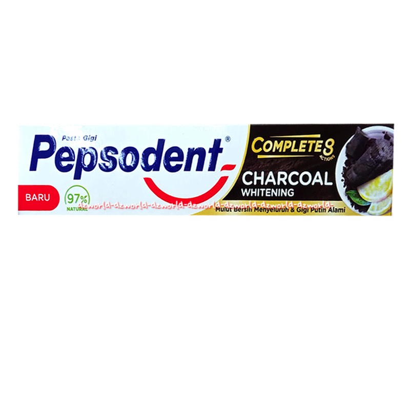 Pepsodent Complet 8 Charcoal Whitening 160gr Pasta Gigi Odol Carcoal Warna Hitam Pepsoden Memutihkan Gigi Arang
