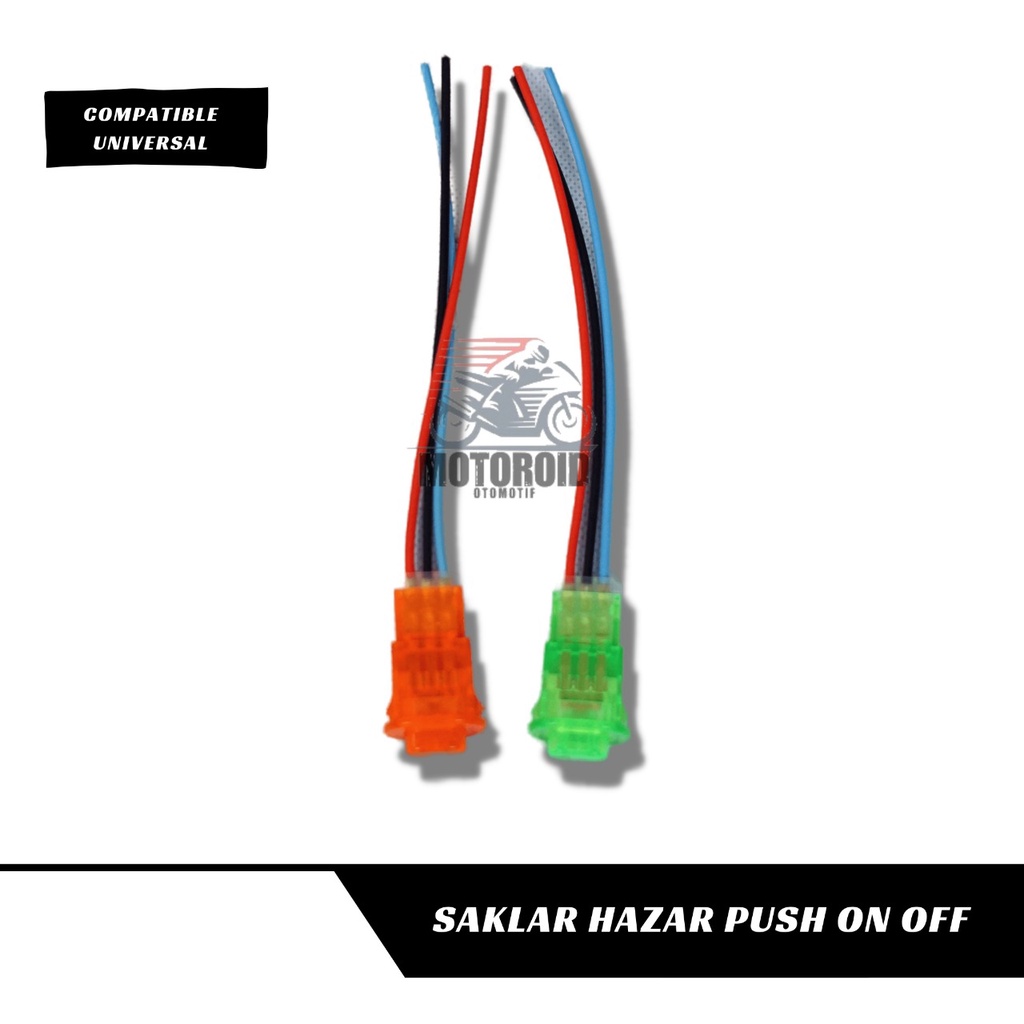 SAKLAR HAZARD TOMBOL SWITCH PUSH LED WARNA SEN UNIVERSAL HONDA YAMAHA ORI