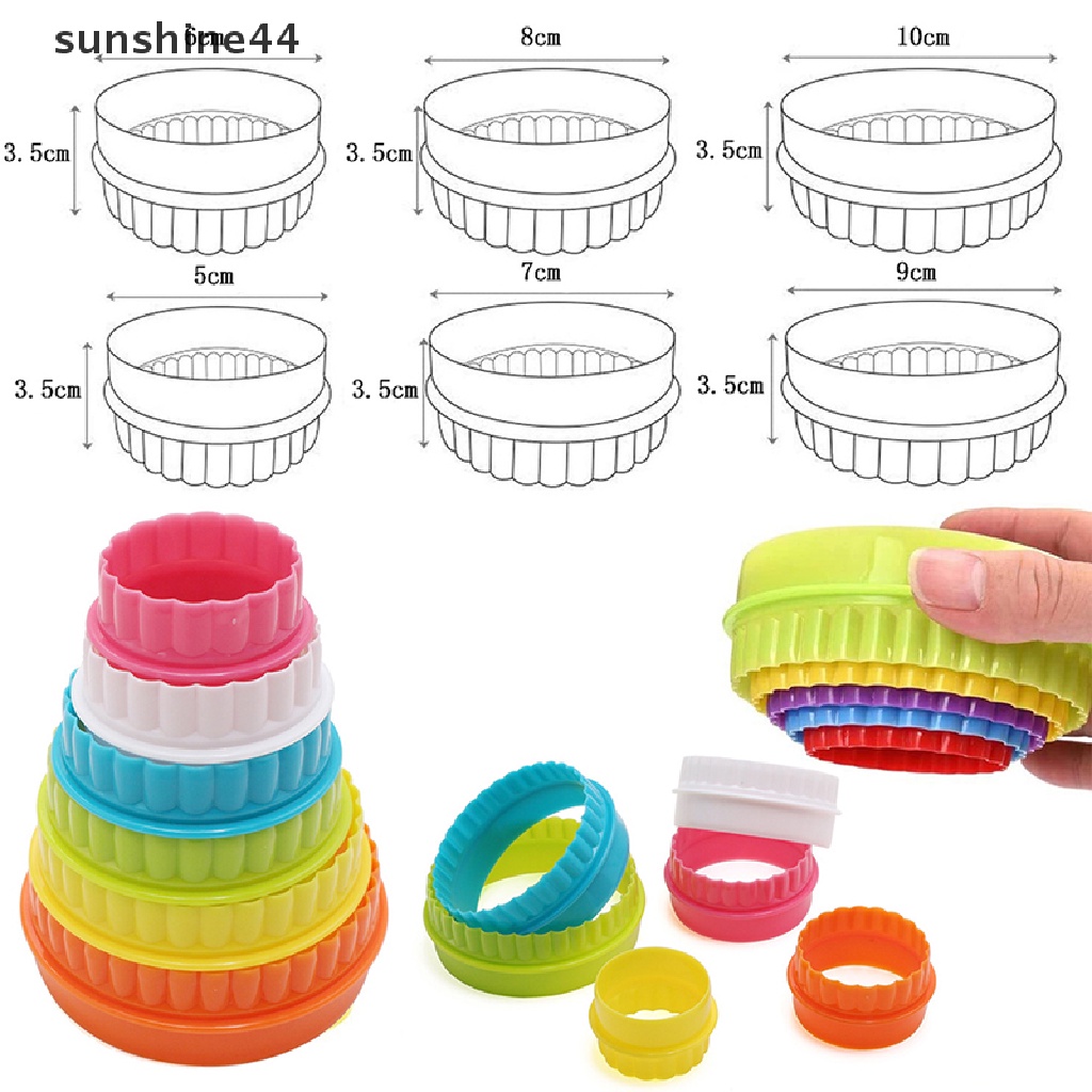 Sunshine 6 / 8Pcs Cetakan Kue / Fondant Diy Bentuk Bunga Bulat