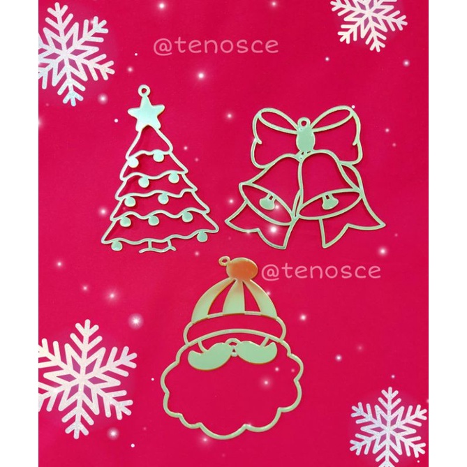 

Hangtag Hang Tag Akrilik Acrylic Natal Christmas Santa Ribbon Pita Hampers Parcel