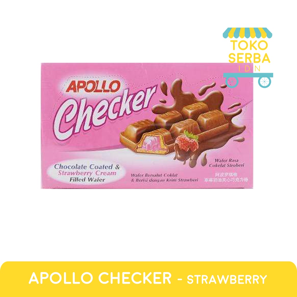 

Apollo Checker Chocolate Coated & Strawberry Cream Filled Wafer Ecer
