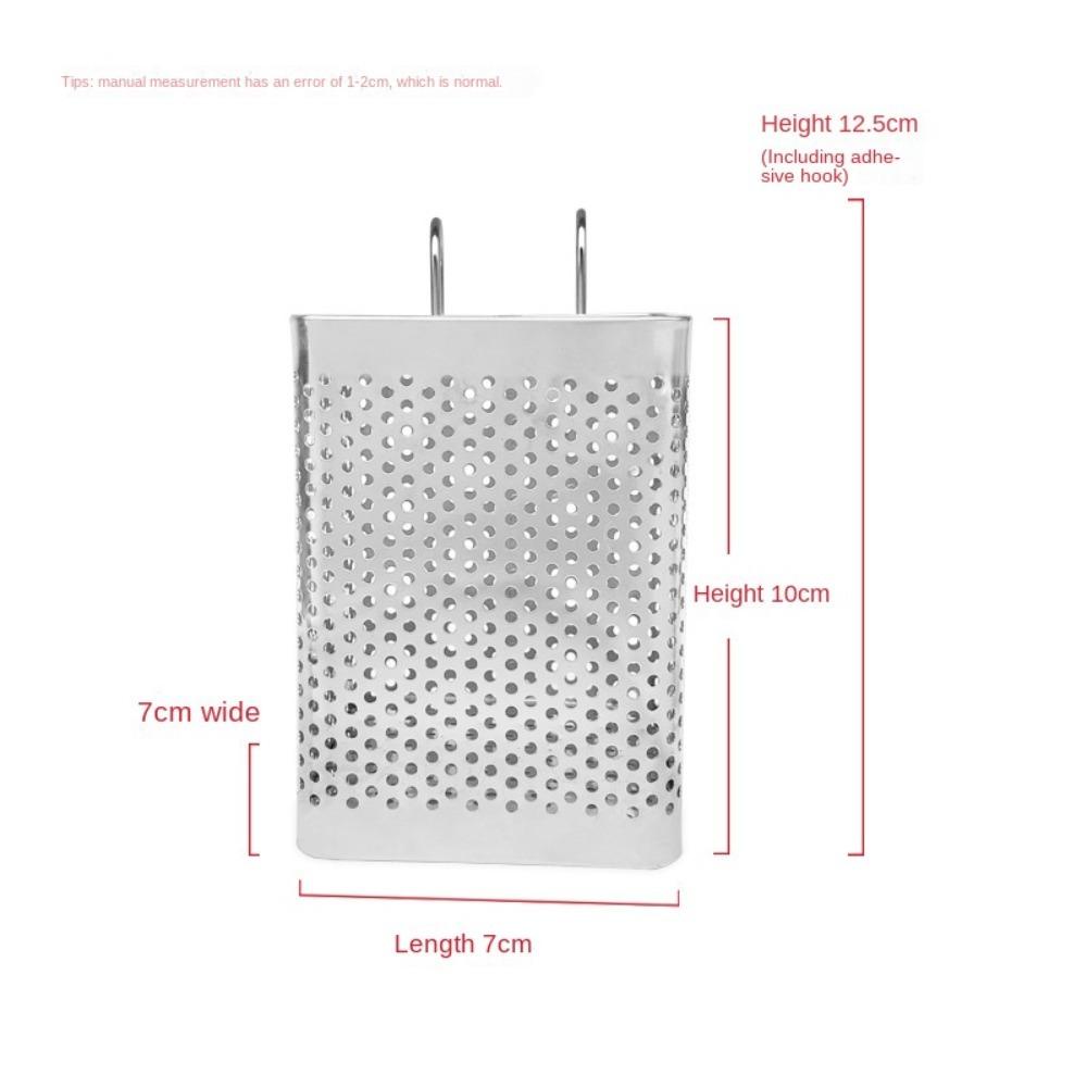 R-FLOWER Tempat Sumpit Stainless Steel Kotak Penyimpanan Persegi Aksesoris Dapur Peralatan Masak Rak Organizer