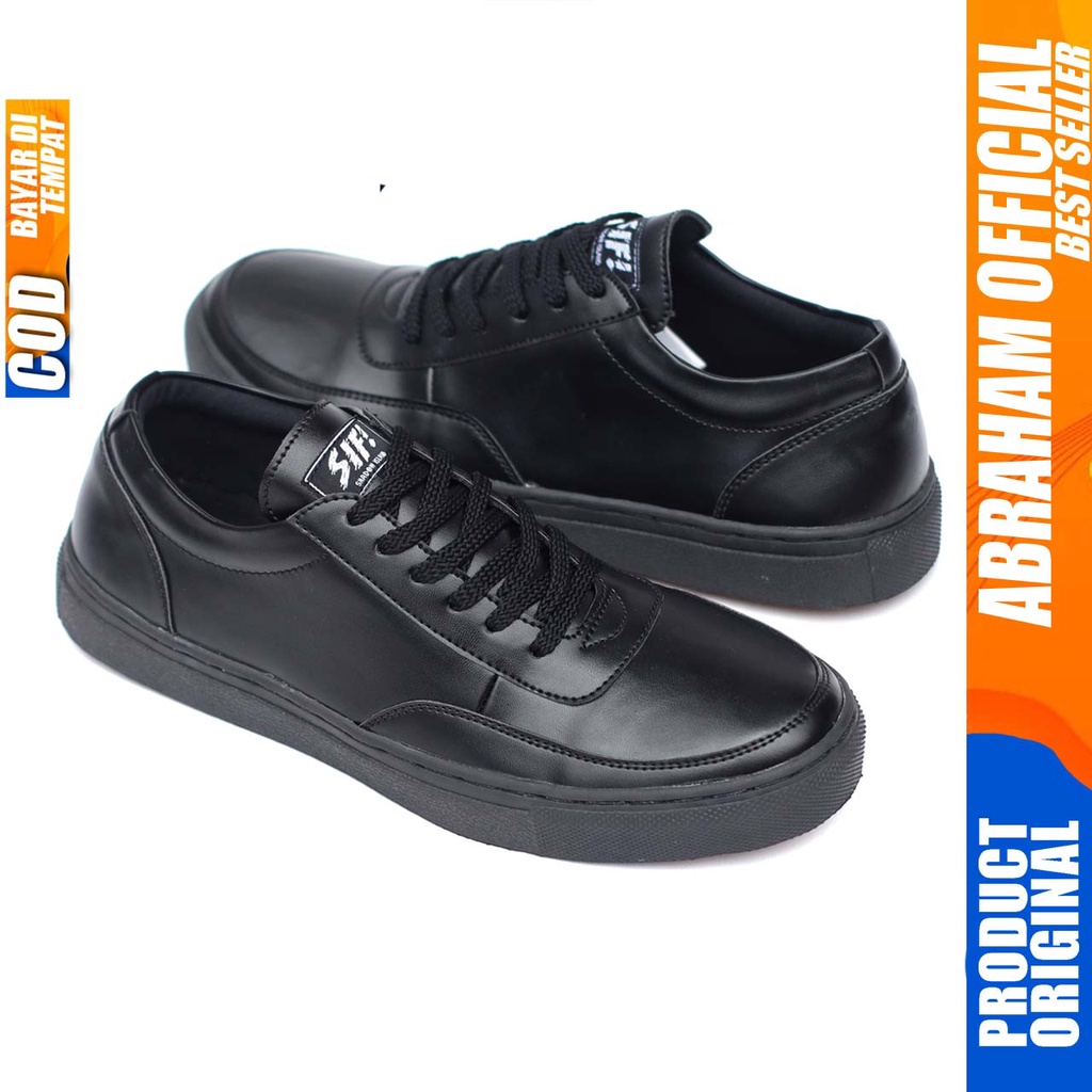 ABRHM X SHDW Sepatu Hitam Pria Kerja