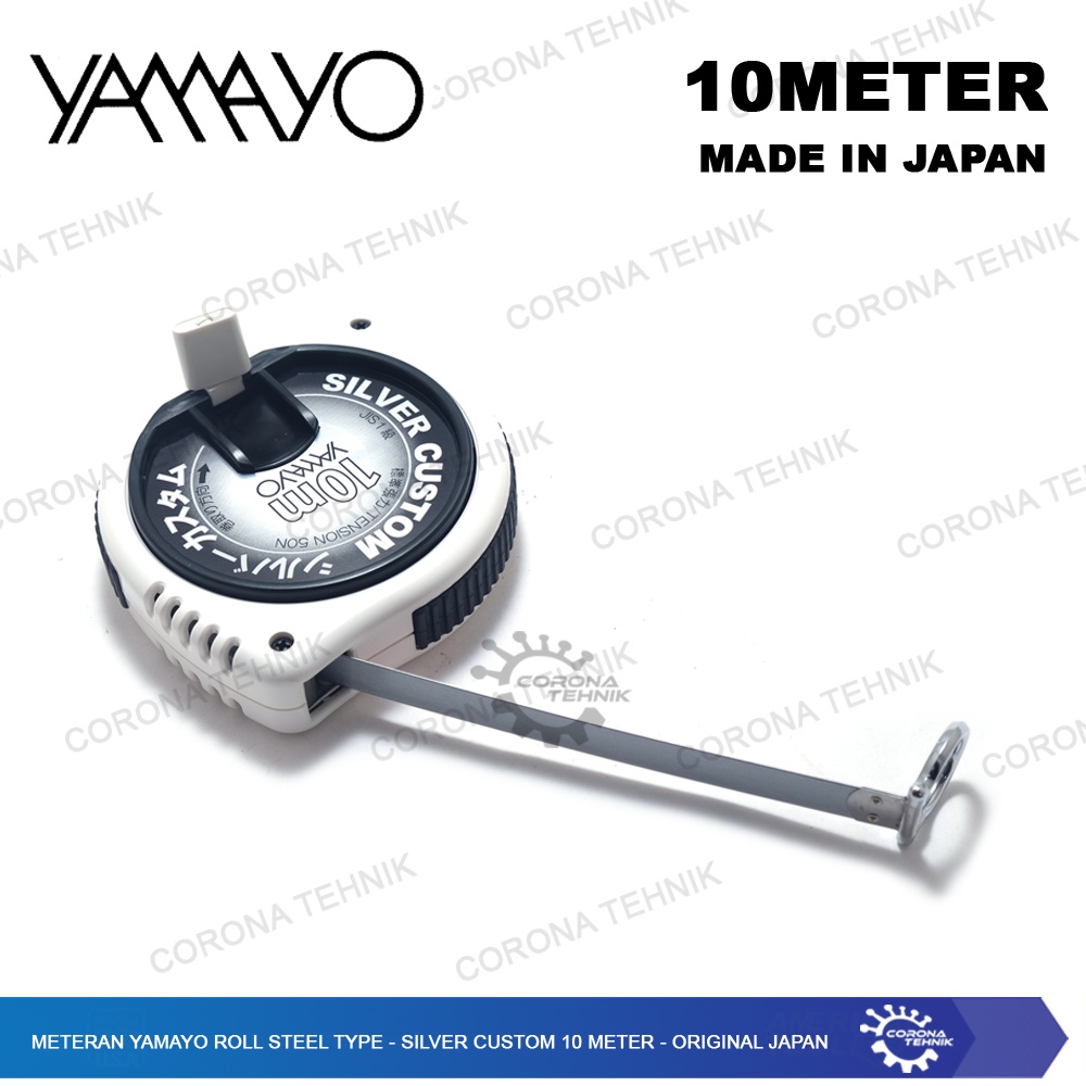Original Japan - Meteran YAMAYO Roll Steel Type Silver Custom 10 Meter