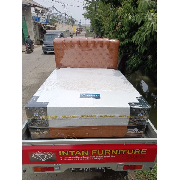kasur tempat tidur bigland Springbed ranjang dipan sandaran ukuran 160x200