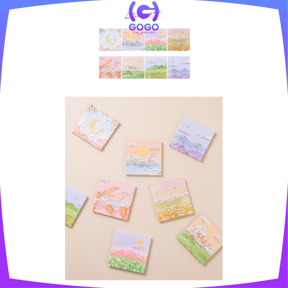 GOGO-A37 Memo Tempel Aesthetic Sticky Notes Motif Alam Indah / Note Beauty nature / Memo Tempel Notes Pemandangan / Memopad lucu