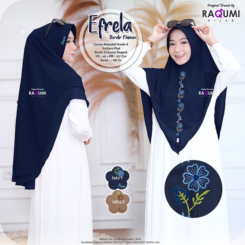 RAQUMI - EFRELA BORDIR KHIMAR CERUTY BABYDOL