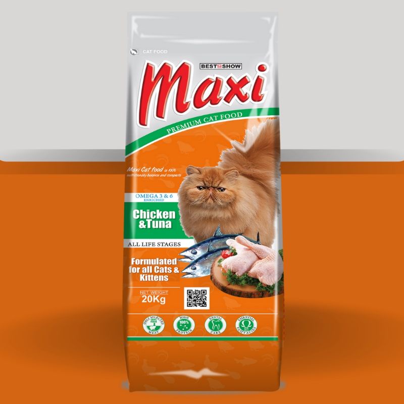 Makanan Kucing-Maxi Cat Food Chicken Tuna 20kg-Khusus Gojek Grab