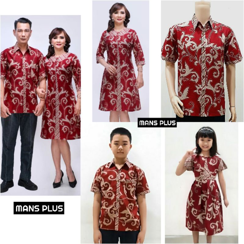 Dress Batik Jumbo M L XL XXL 4L 5L Atasan Tunik Big Size Lengan ¾ Batik Modern Seragam Kerja Wanita AMT-Mrh