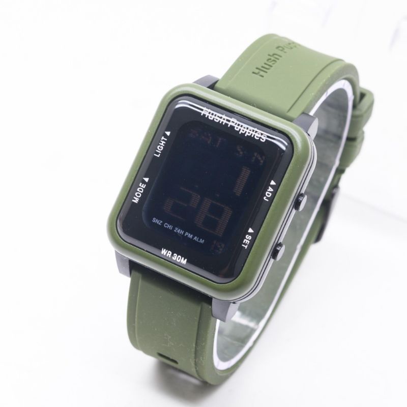 (Terima Cod)Jam Tangan Wanita Hushpuppies Digital Led Sergi Strap Rubber/Karet(Dikirim Jakarta)