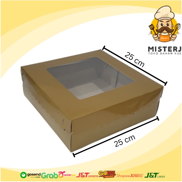 Dus Cake Gold / Box Kue Duplex Mika / Kotak Kue Emas / Dus kue emas