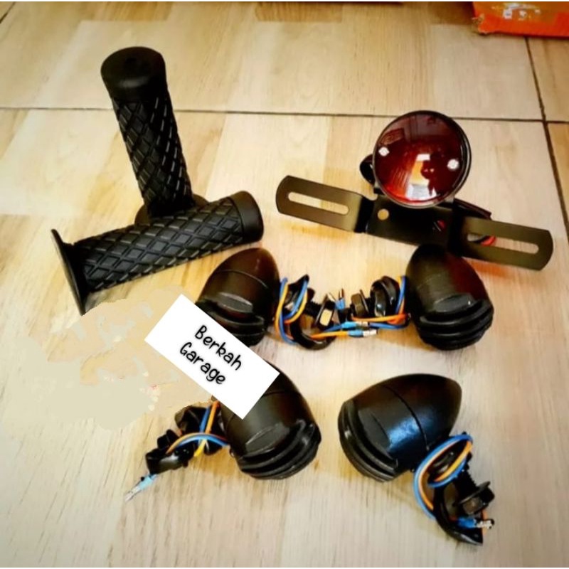 Paket Lampu Stop Japstyle Plus Sen Gril 4 Buah Plus Handgrip Kualitas Terbaik