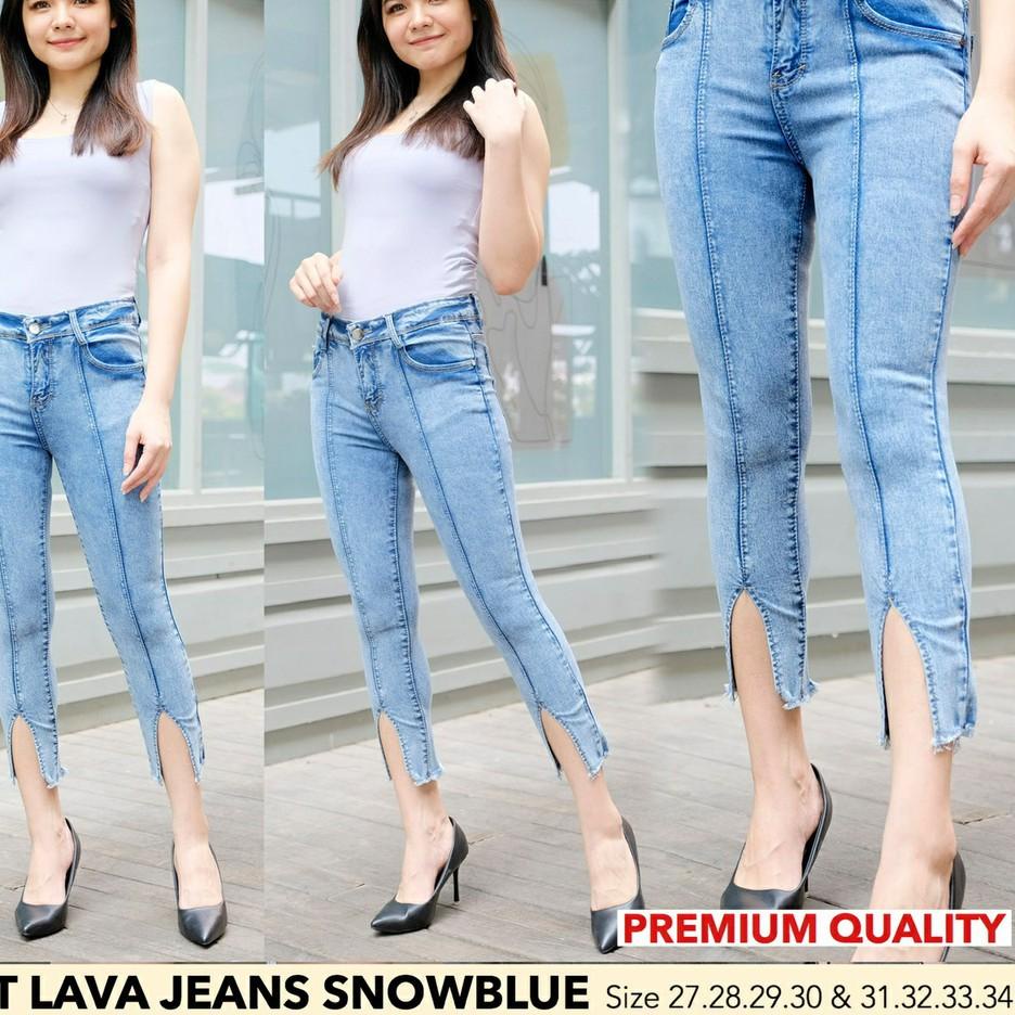SERENA JEANS 7/9 SLIT ACID SNOW BELAH TULANG {LRD.18Oc22х}