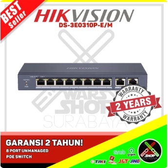 HIKVISION POE DS-3E0310P-E/M SWITCH HUB POE 8 PORT + 2 UPLINK