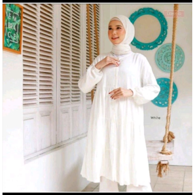 M L XL XXL XXXL 5XL~ Wiza Tunik Susun Rempel Bahan Katun Rayon twil