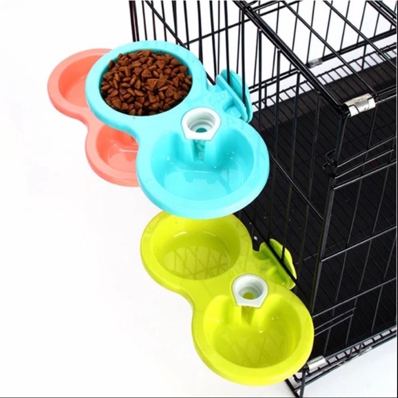 TEMPAT MAKAN KUCING DOBEL GANTUNG - BOWL DOUBLE GANTUNG - DOUBLE BOWL GANTUNG