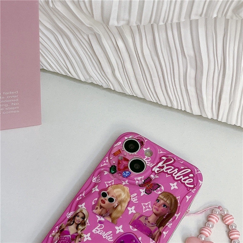 Soft case Silikon Desain Boneka pink Untuk Iphone 13 12 11pro max xs xr trwdf