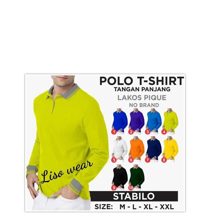 Liso wear - Kaos polo shirt polos | kaos kerah pria | kaos seragam polos kerah pria lengan panjang (