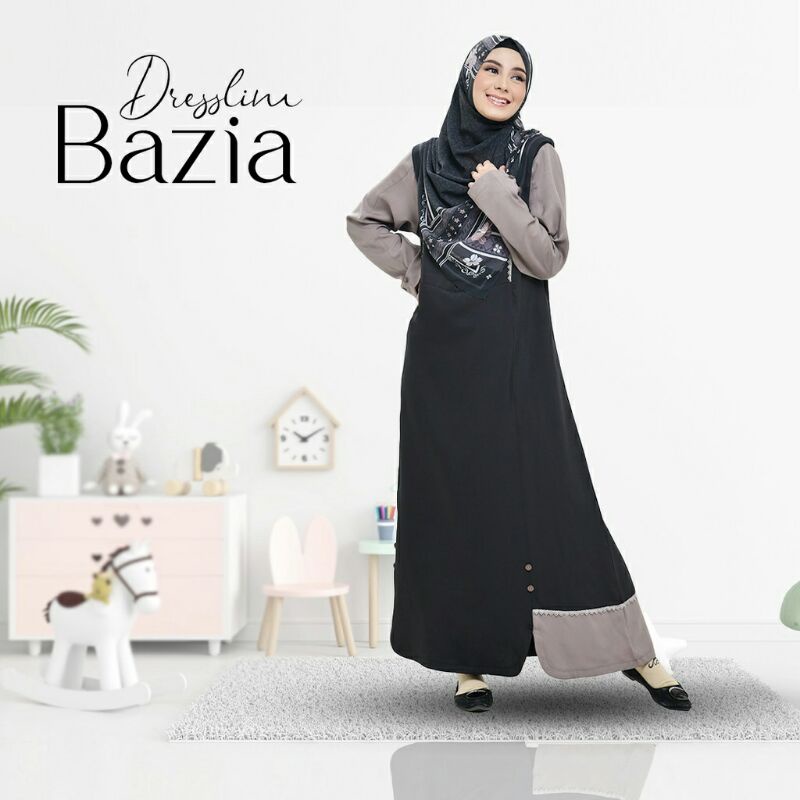 Dresslim Bazia Rabbani - Gamis Bazia Rabbani - Baju Gamis Rabbani Terbaru - Gamis Hitam Rabbani - Ba