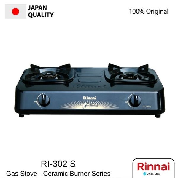 Rinnai Kompor Gas 2 Tungku Ceflon - RI-302-S-Dapur-Alat Masak-Original-New Arrival-Kompor-Rinnai Kom