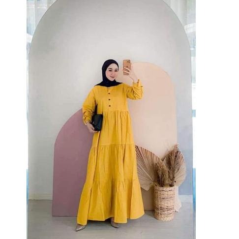 gamis kirania / gamis rempel / rayon premium / maxi dress / gamis polos ‑ SY.18Oc22ᴼ