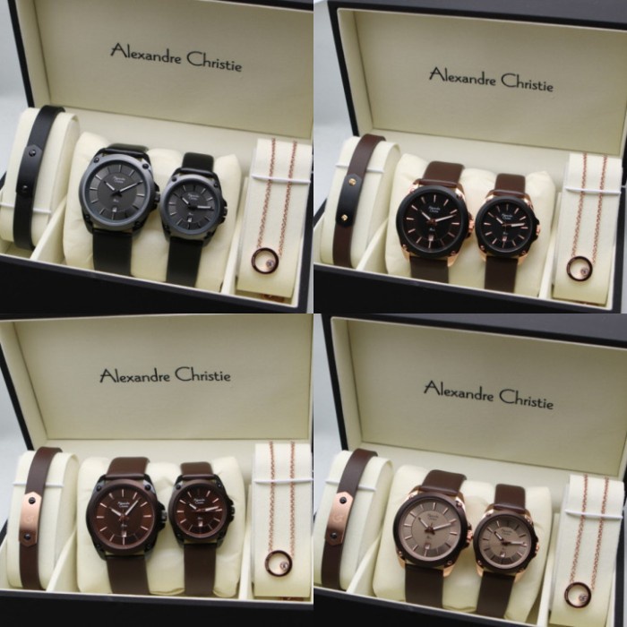 JAM TANGAN ALEXANDRE CHRISTIE AC 8667 BOX SET COUPLE ORIGINAL GARANSI 1 TAHUN