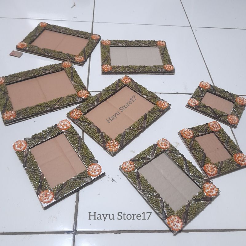 Jual Bingkai foto dari biji bijian dan bahan alam Bingkai foto kardus