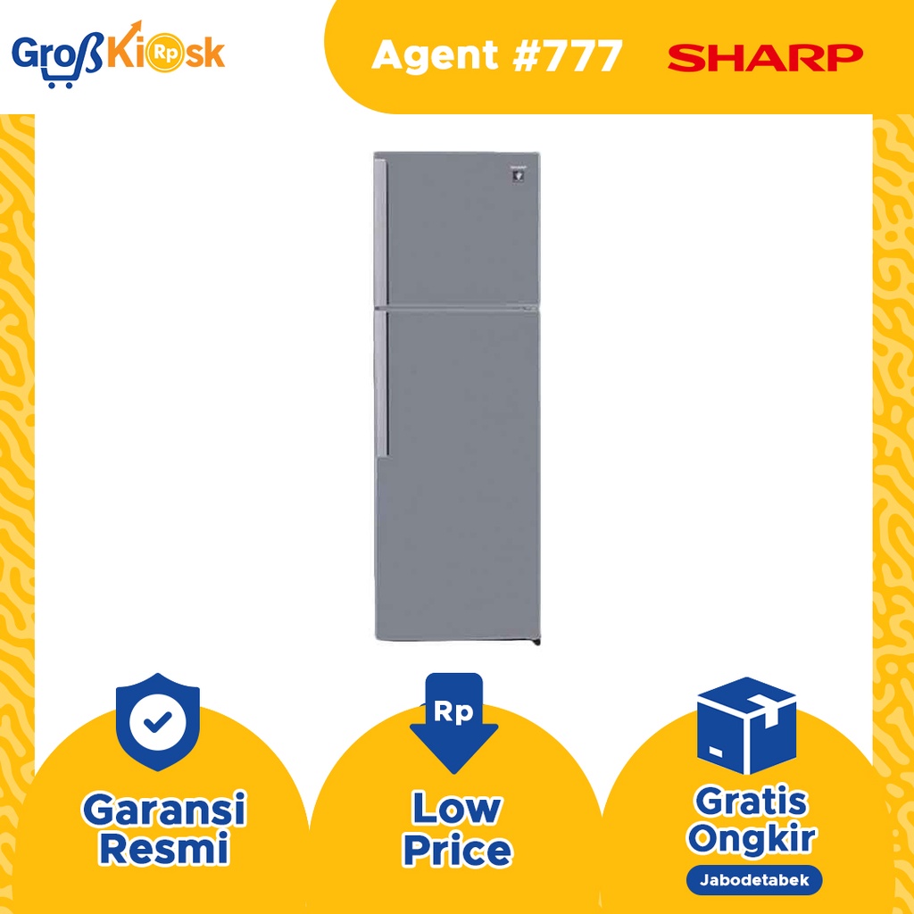 SHARP SJ-420GP-SD Kulkas 2 Pintu Big Kirei Series / SJ420GP 338 Liter