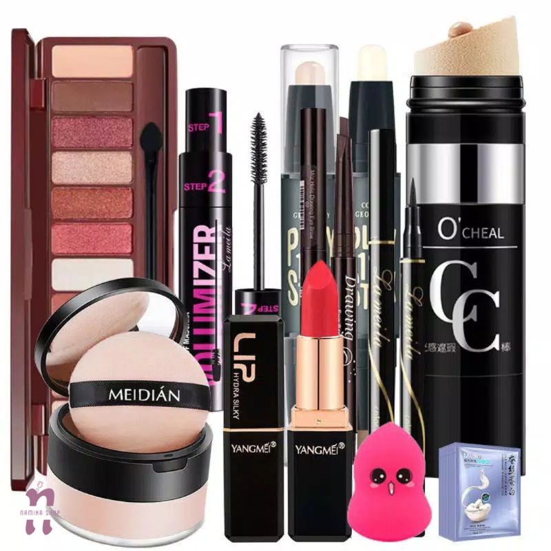 PAKET SESERAHAN KOSMETIK 10IN1 (ISI 10 PRODUK) / LAMEILA MAKE UP SET