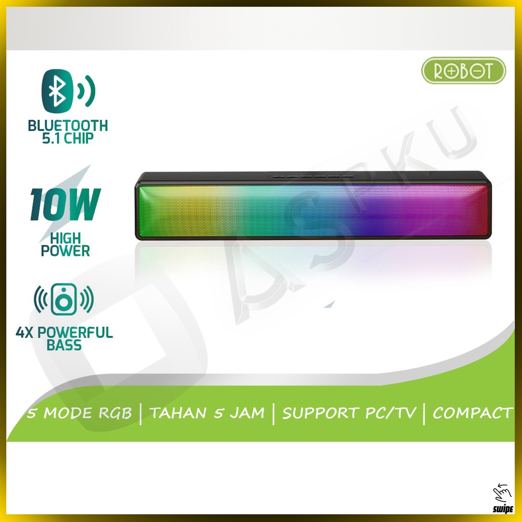 ROBOT Speaker Bluetooth RB580 Spiker Speker Audio Mp3 Musik Music Lagu BT Soundbar Ori Original