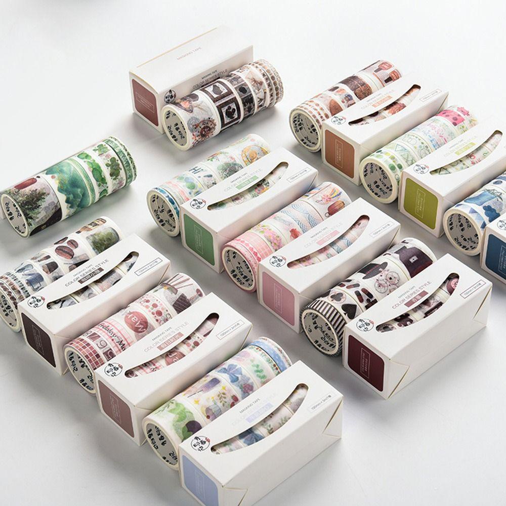 Top 12Rolls/Set Washi Tape Baru Sastra Scrapbooking Gadis Hati Kecil Segar Kreatif Alat Tulis DIY Bahan