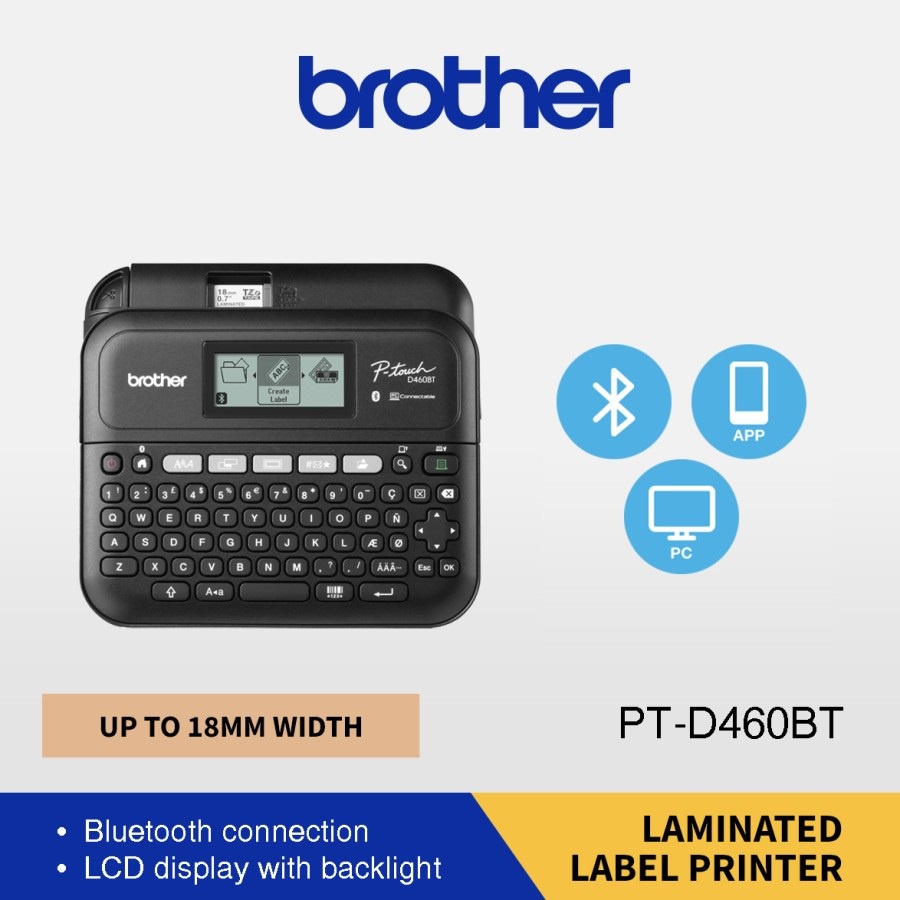 

Brother P-Touch PT-D460BT Printer Bluetooth Label Laminated Sticker