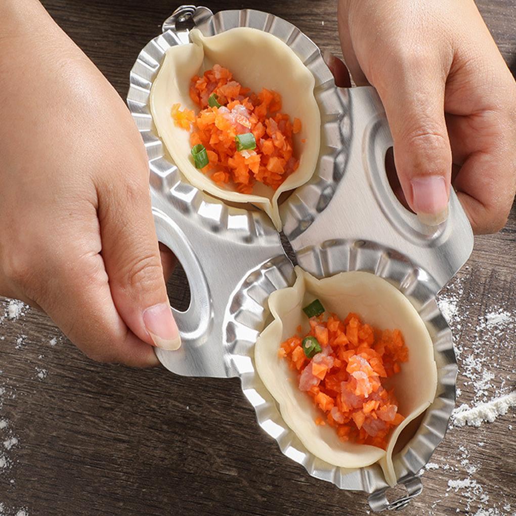 Cetakan Pangsit Cetakan Pangsit Stainless 2slot DIY Cetakan Pembuat Pangsit Aksesori Dapur