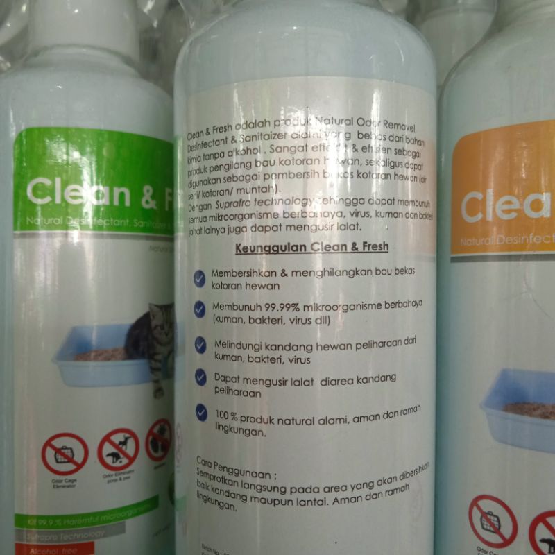 Clean and Fresh 230ml Desinfektan Kandang Pewangi Kucing Parfum Kucing