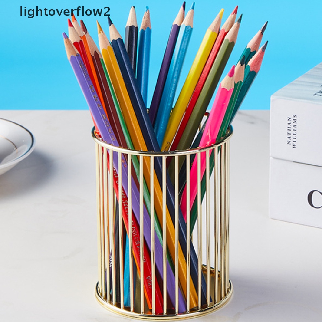 (lightoverflow2) 1pc Pot Holder / Organizer Pensil / Pulpen / Stationery Warna Rose Gold 10x8cm Untuk Dekorasi Meja
