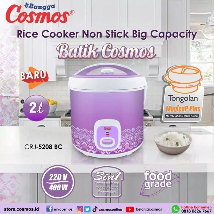 Rice Cooker Non Stick Cosmos Magic Com 2 Liter Crj5208Bc Sakirunahme