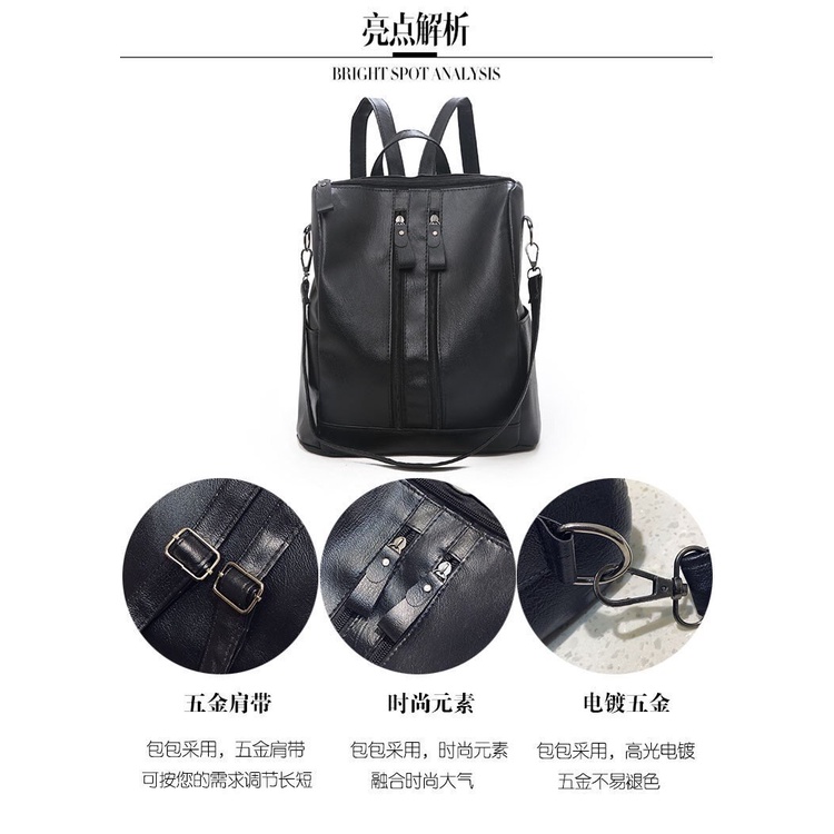 SPESIAL PROMO 7.7 - TAS RANSEL WANITA KULIT MURAH IMPORT BATAM KEKINIAN BACKPACK WANITA KOREA STYLE ORIGINAL TERBARU KULIAH SEKOLAH KERJA TAS RANSEL BACKPACK FASHION WANITA TAS RANSEL WANITA