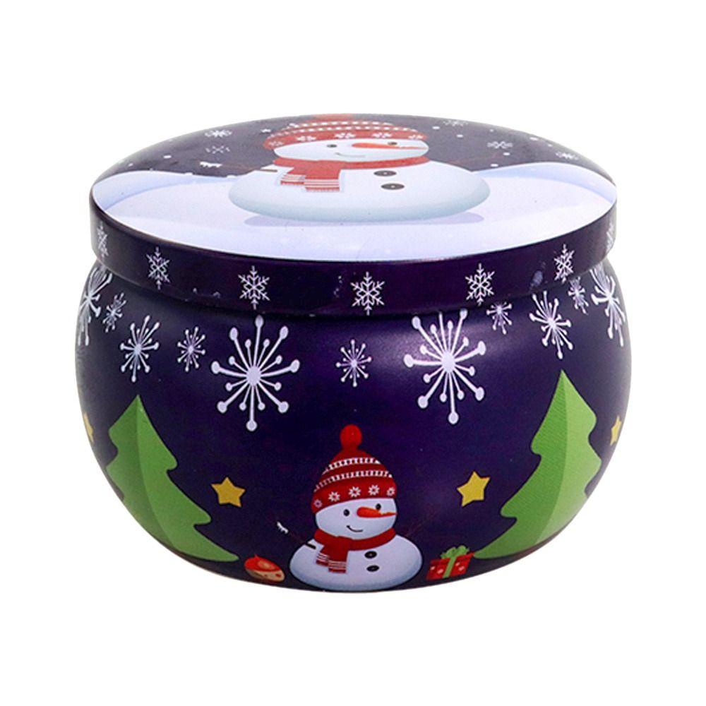 Solighter Natal Besi Kotak Hadiah Beri Wangi Toples Kaleng Permen Candy Tin Aromatherapy Candle Pot