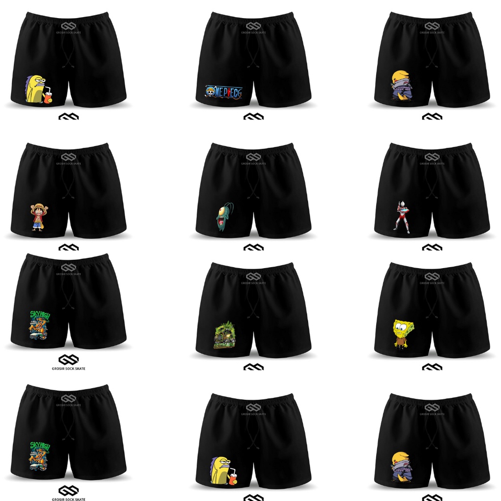 CELANA BOXER / SHORTPANTS BAND MOTIF KARTUN