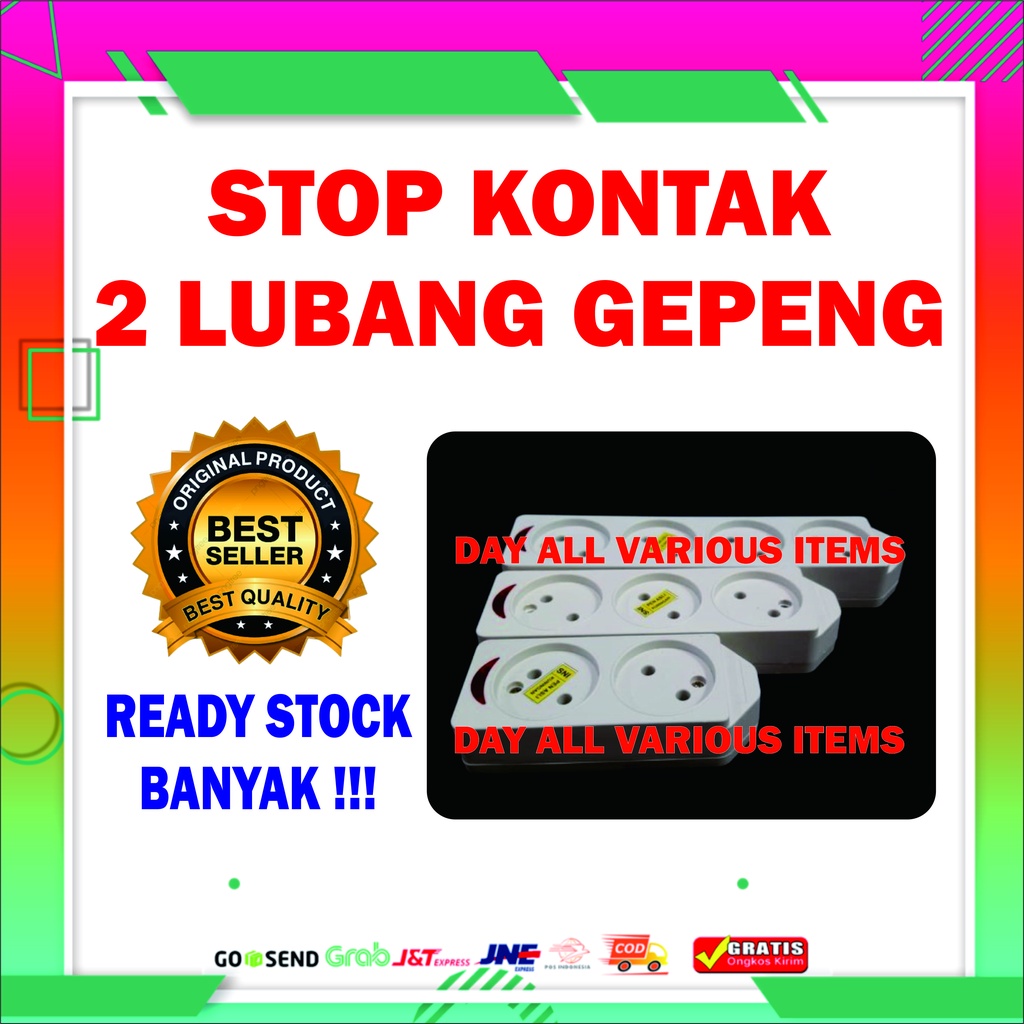 STOP KONTAK GEPENG 2 LUBANG DAN LAMPU INDIKATOR MURAH BERKUALITAS