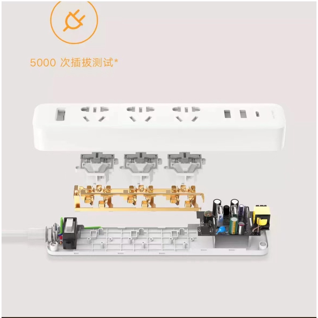 XIAOMI Smart Power Strip Plug Adapter/Stop Kontak Colokan Listrik Xiaomi