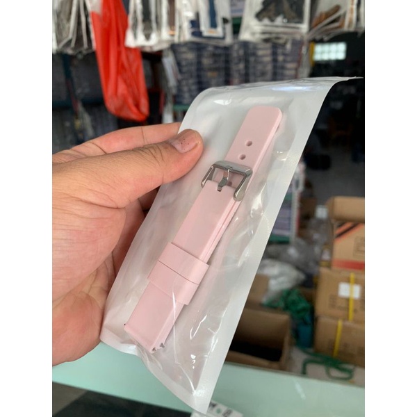 Strap Tali Jam Tangan Silikon Soft pink 9909 18mm