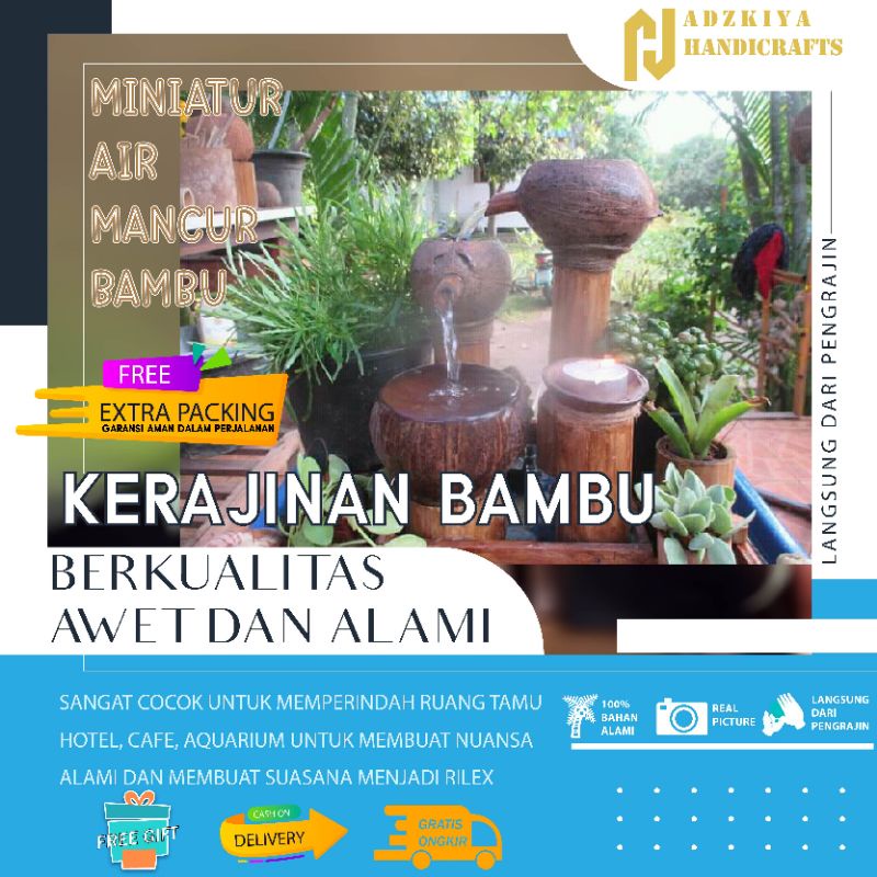 Aksesoris aquarium, pancuran dari bambu