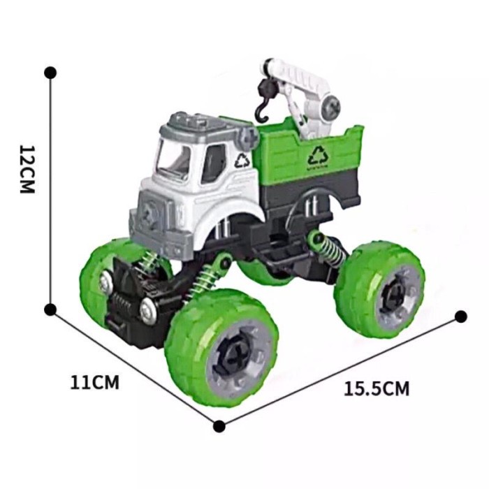 Jualan Monster Truck Sanitation Series Diy Car Monster Truk Murah