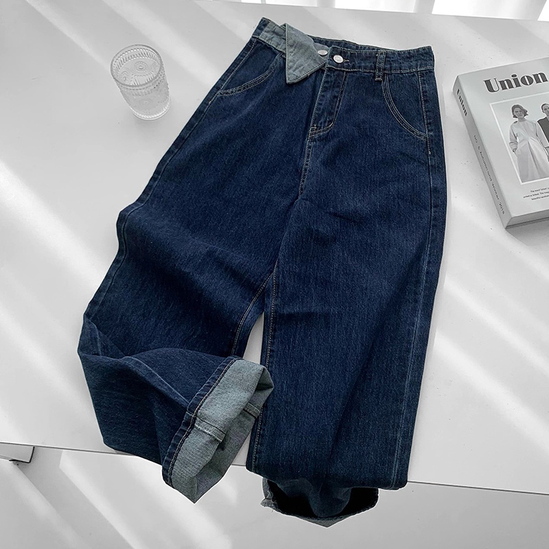Jual Ukuran Jumbo Highwaist Loose Celana Jeans Panjang Wanita Murah