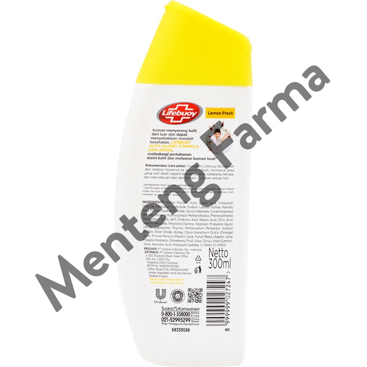 Lifebuoy Sabun Mandi Cair Lemon Fresh 300 ML - Sabun Antibakteri ActivSilver dan Lemon