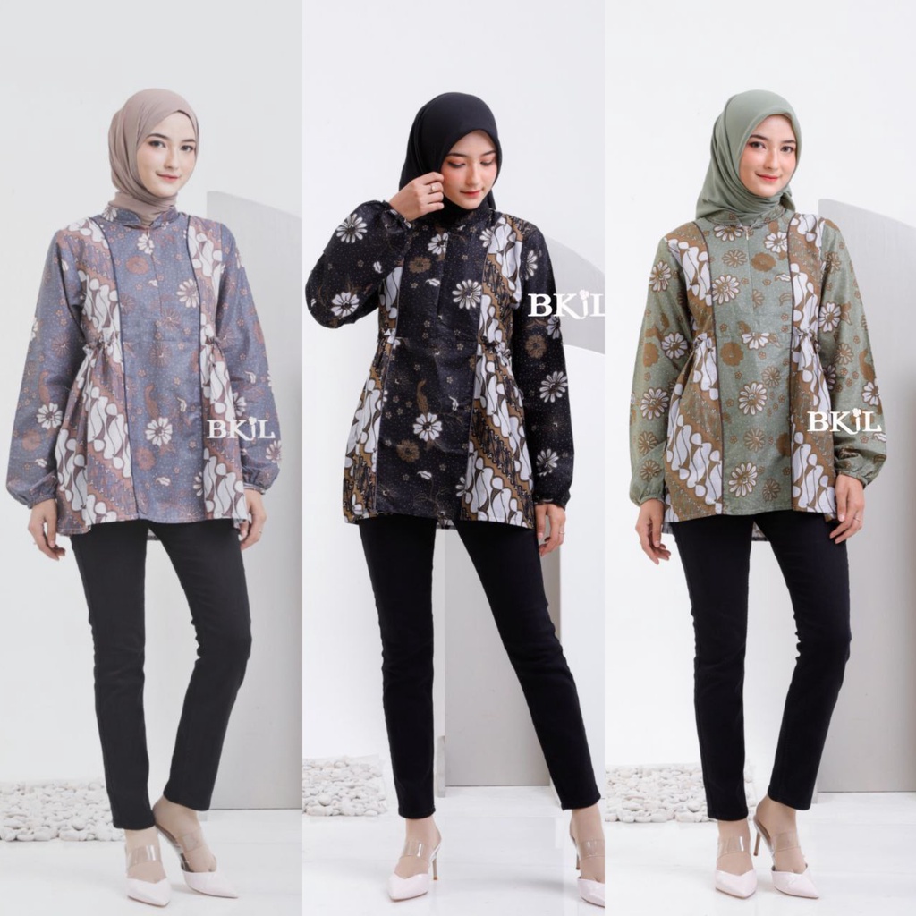 Shanum Bouse Batik Kantor Baju Batik Wanita Modern M L XL XXL Atasan Batik Kerja Wanita Tunik Batik Kantor Seragam Batik Modern